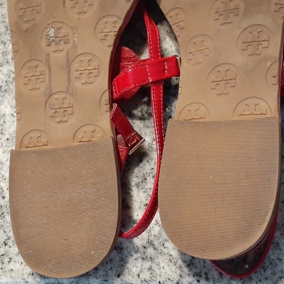 TORY burch women's ali equestrian thong sandals pink flats, size 7.5 - Picture 14 of 15